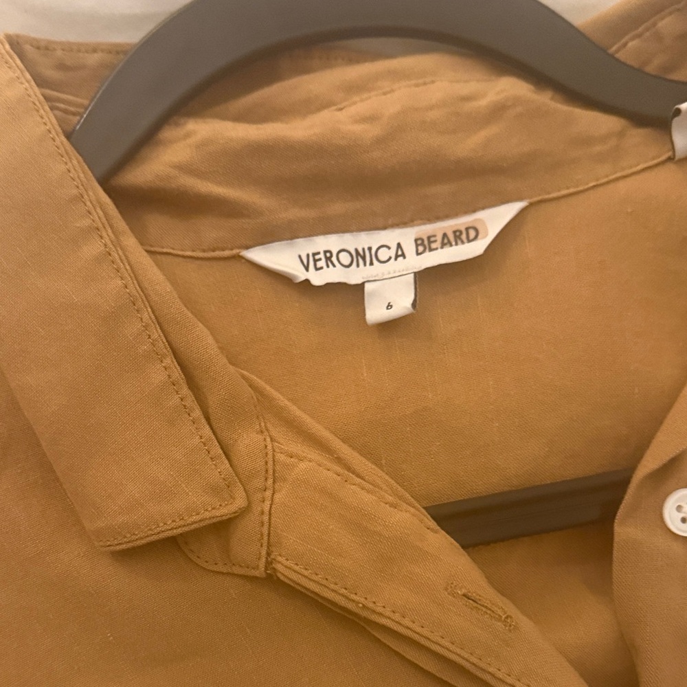 Veronica Beard Camel Button-Up Blouse - image 2